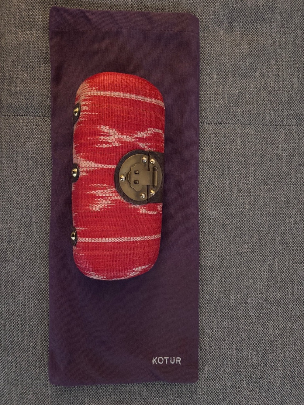 Kotur Red Ikat Clutch